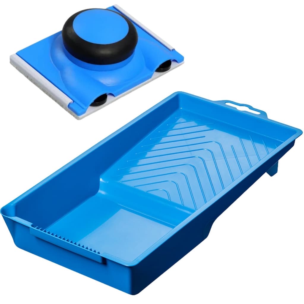 Pad Flocado Ângulo Fixo Para Recortes e Cantos Pegada Rotativa + Bandeja Para Pintura 250ml 15x29cm