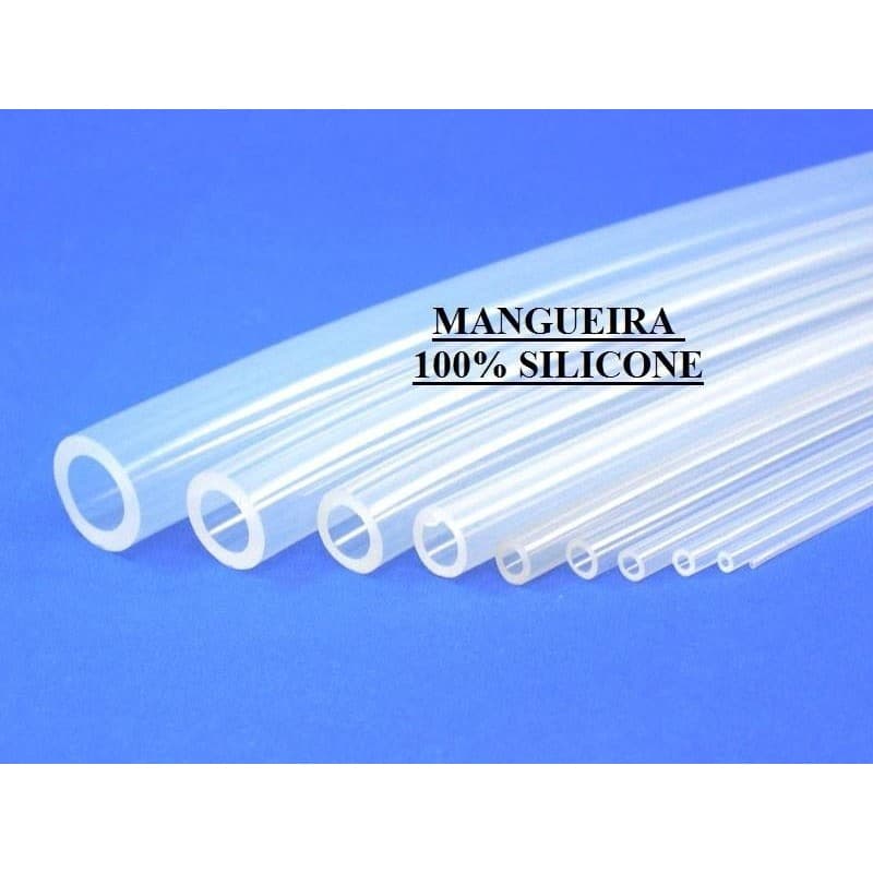 Mangueira Tubo 100% Silicone 3/8 E 1/2 Pol - 1 Metro