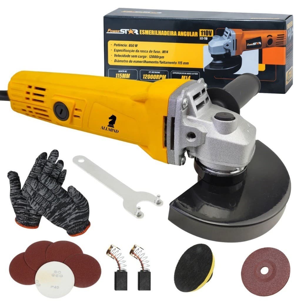 Esmerilhadeira Angular 110v Lixadeira Eletrica 850w Ferramenta De Corte E Acabamento Envio Imediato Em 24 Horas