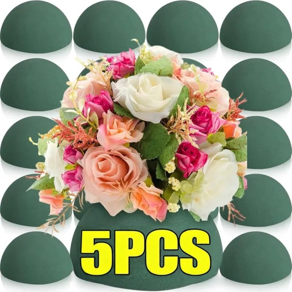 Meia Bola Floral Esponja Blocos Jardim Arranjo De Flores Festa De Casamento Decoração DIY Verde Absorvente Espuma Tijolo