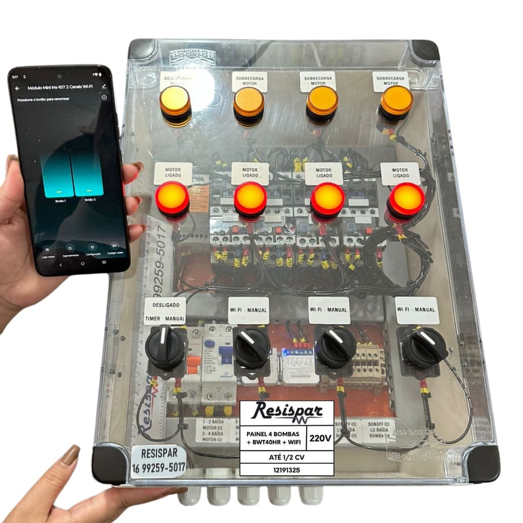 Painel Piscina Wifi 4 Bombas Até 2cv Filtro Cascata 220v