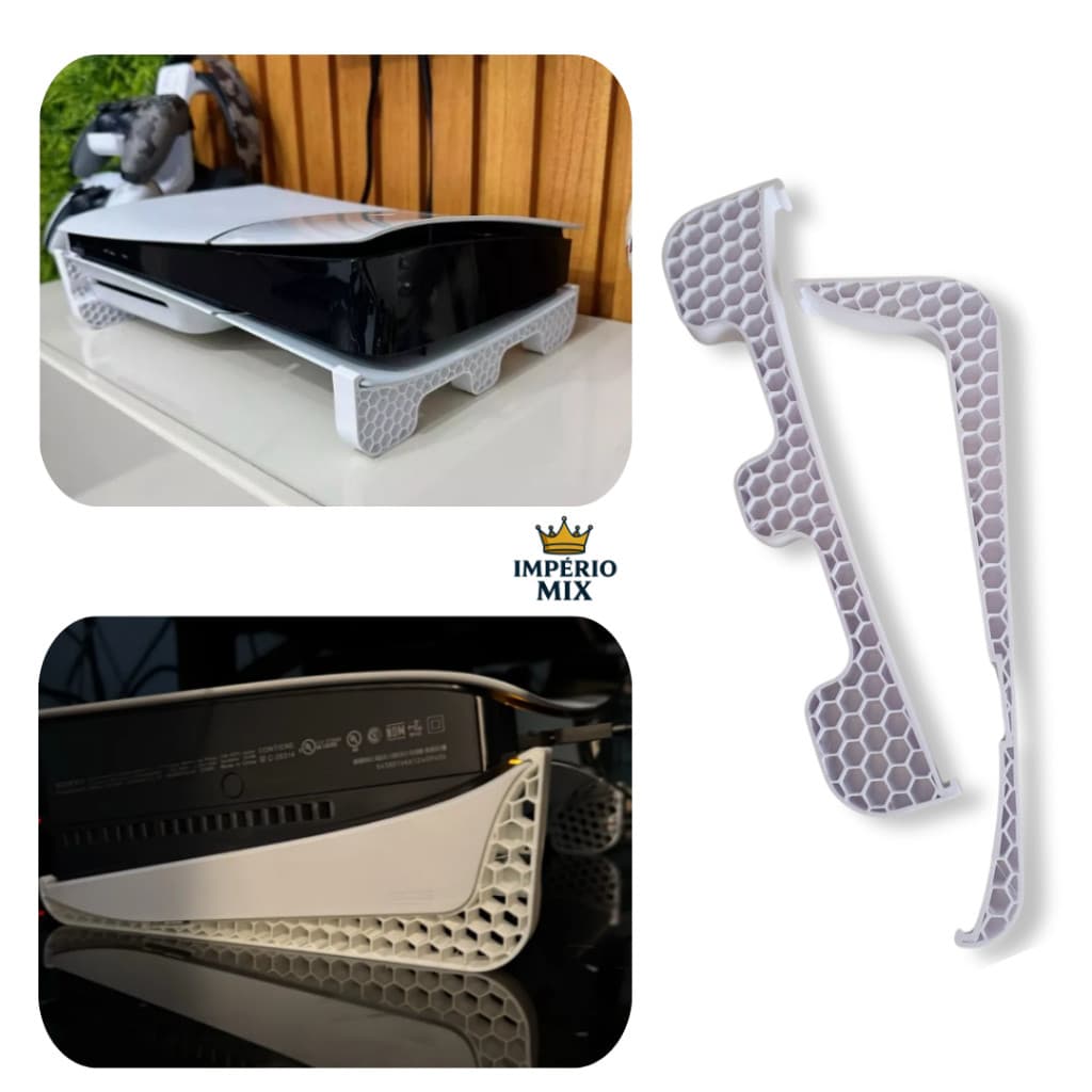 Suporte Horizontal para PS5 Slim com Disco – Encaixe Seguro