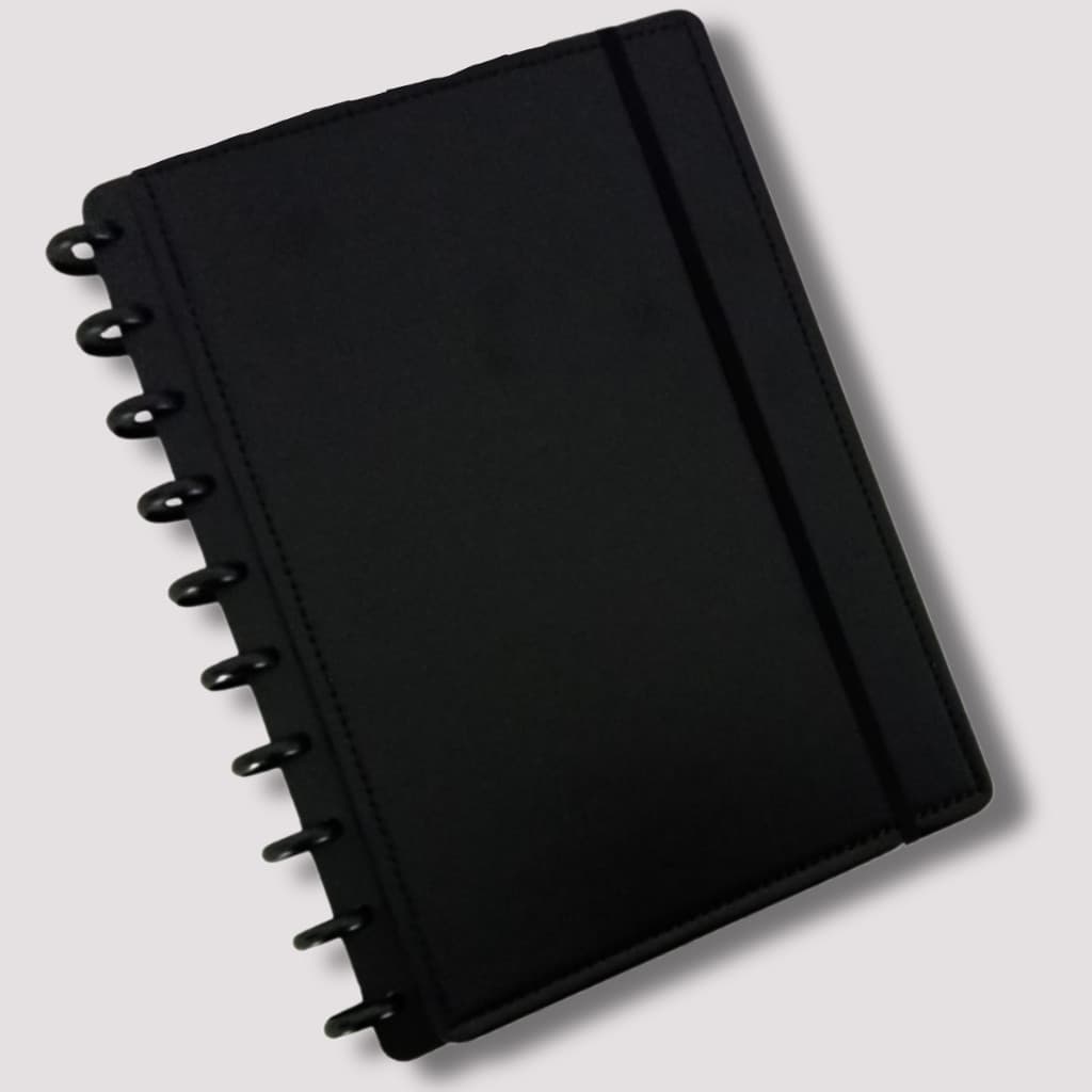 Caderno Inteligente A6 A5 B5 A4  Preto Planner Diário Refil Destacável Discos Removíveis Estudo Capa