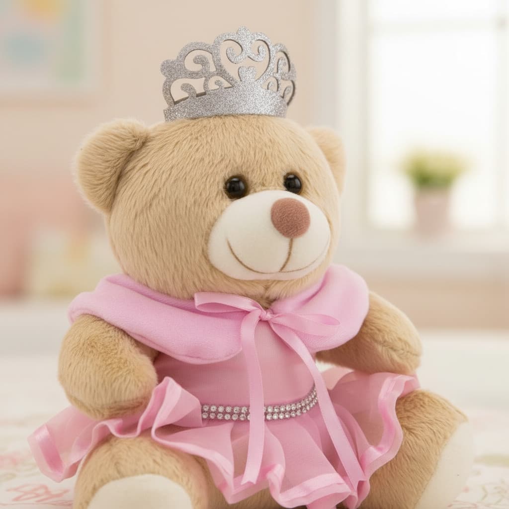 Ursa Pelúcia Princesa 25cm Toybrink Decoração Infantil