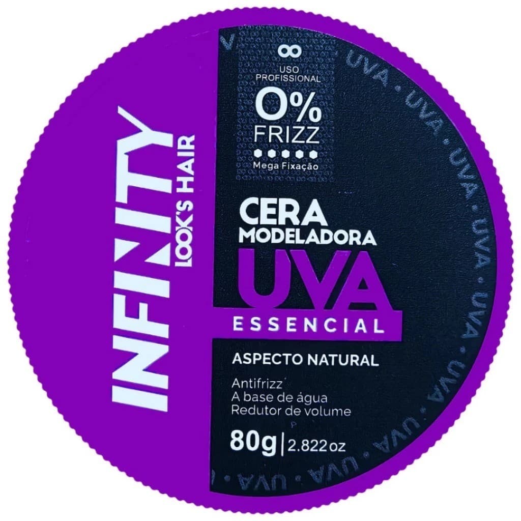 Cera modeladora Uva essencial 80g Infinity Alta Fixação Anti Frizz Para Cabelo Envio Imediato
