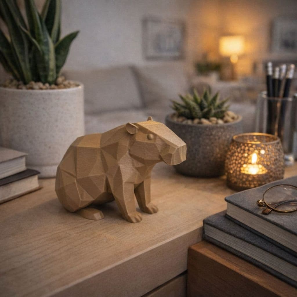 Estatueta Decorativa Capivara Low Poly