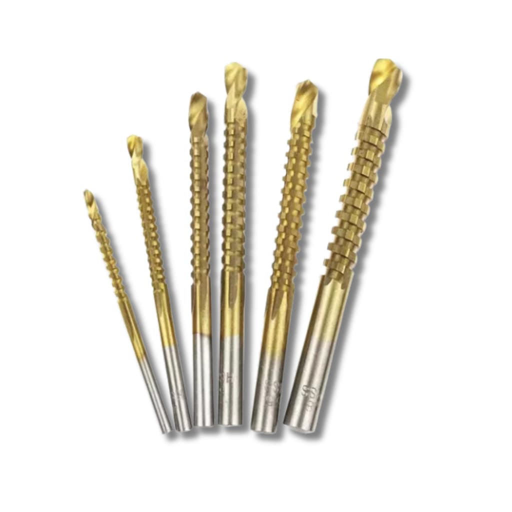 Kit 6 Brocas Fresas Para Furadeira Corte Lateral Madeira e Metal Fino