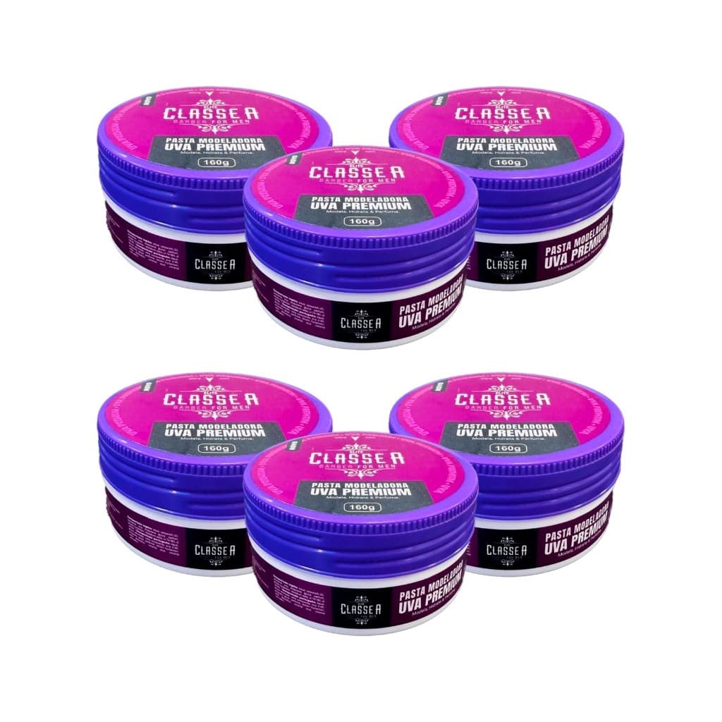 Kit 6 Pasta Modeladora Uva Classe A 160g Alta Fixação Modela e Controla os Fios