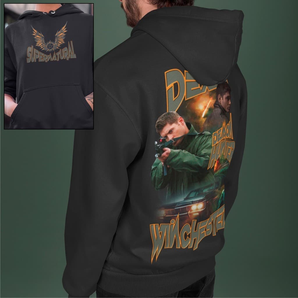 Moletom Supernatural Dean Winchester Casaco Blusa De Frio Sobrenatural Blusa Com Capuz Em algodão