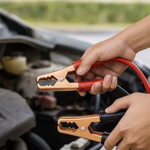 Kit 2 Cabos Bateria Automotiva 300 AMP 2 2 Metros Conector Resistente Carga Rápida Start Carro Moto