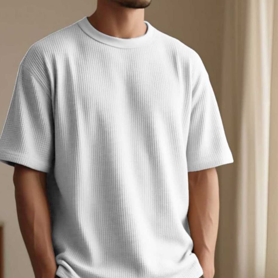 Camiseta Z/\R/\ Oversized Casual Básica Lisa Reta Branco e Preto DIA DOS PAIS