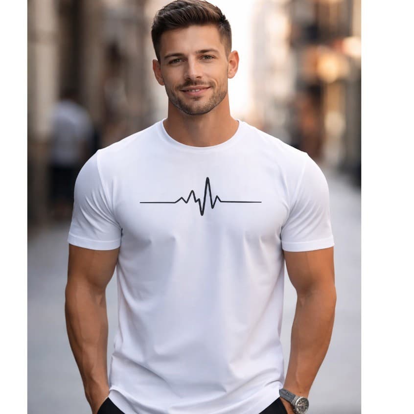 Camiseta Masculina Batimento 100% Algodão Fio 30.1, Confortável