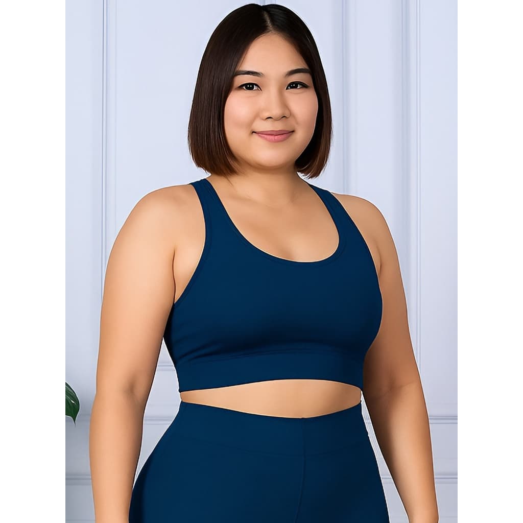 Sutiã Top Nadador Plus Size Reforçado Sem Bojo Academia
