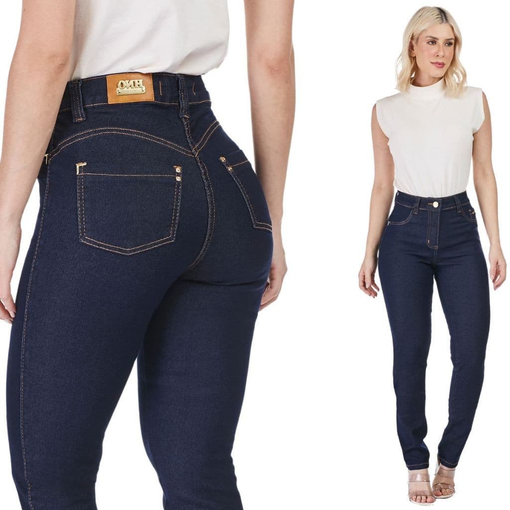 Calça Jeans Azul Escura Cintura Alta Modeladora Básica 037