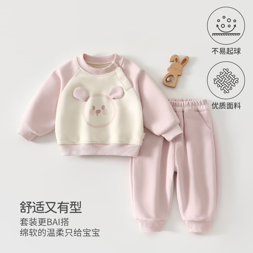 Crianças roupas 0-3 anos de idade outono inverno bebê Split terno quente engrossado moletom roupas da menina Anyang cria