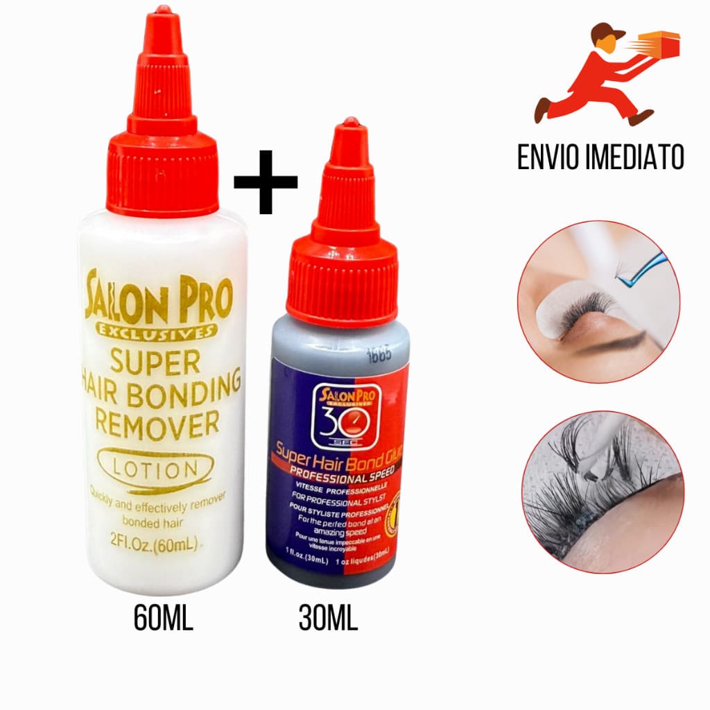 Kit Cola Para Extensão de Cílios 30ml + Loção Removedor de Cola 60ml Salon Pro no Brasil