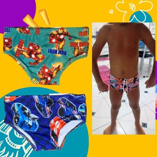 Sunga de Praia Infantil Menino Cueca de piscina 2 a 6 anos Cueca