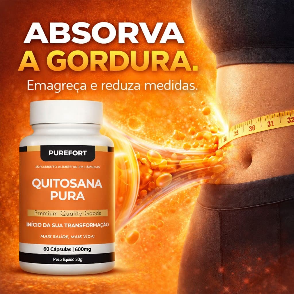 Quitosana Pura | Suple'mento Natural | Con'trole e Emagre'cimento | Purefort