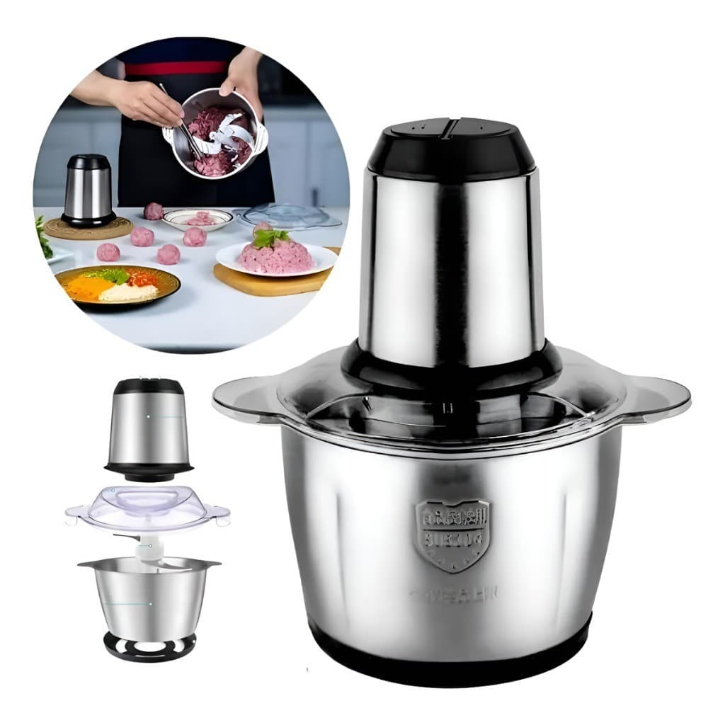 Picador De Alimentos Moedor De Carne Mixer Elétrica Processador Cozinha Casa Alho - 110v-220v LOJA10