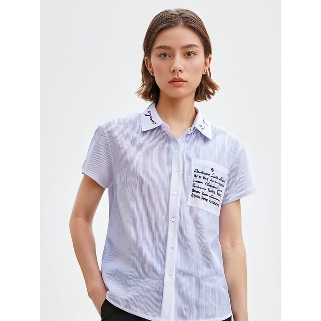 Lixin Desconto Feminino duas linhas marca série X-manga gabinete moda bordado letras inglesas curto-