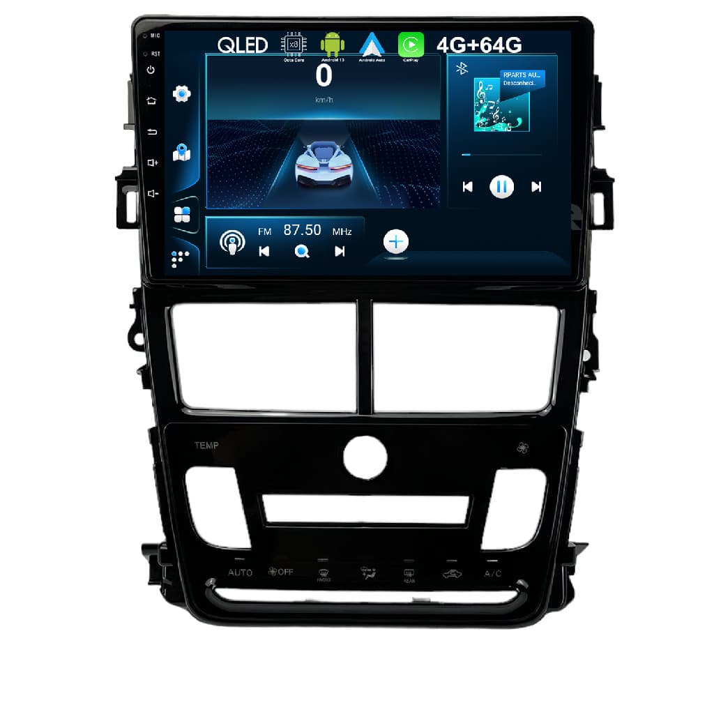 Kit Multimidia 9 Polegadas Toyota Yaris Ar Digital Black Piano