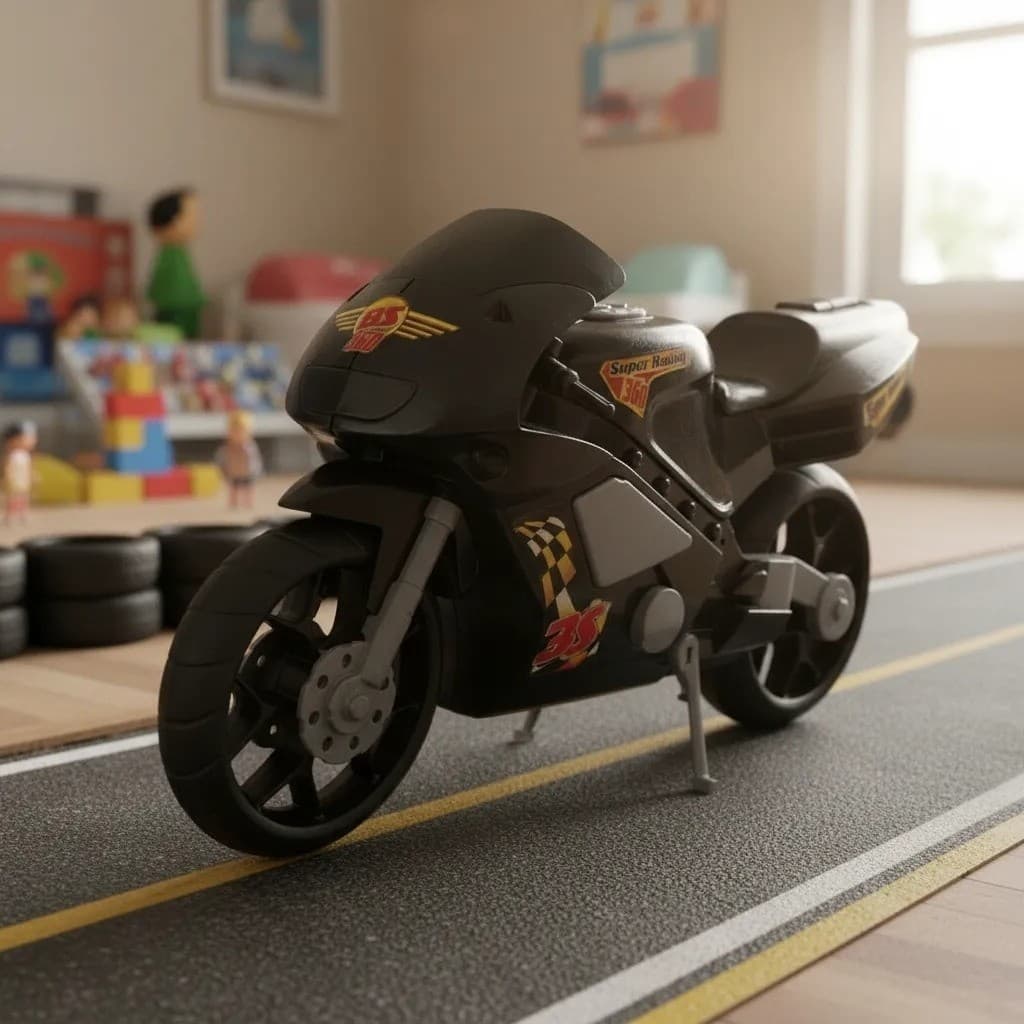 Super Moto Esportiva Preta Brinquedo Infantil Veículo Motocicleta Criança