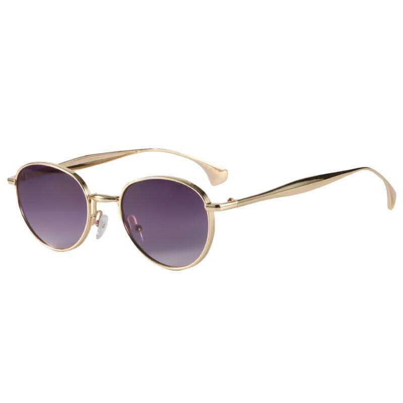 Óculos de Sol Redondos Retrô Estilo Punk para Homens, Lentes de Metal UV400, Óculos de Sol Femininos em Tendência com Gr