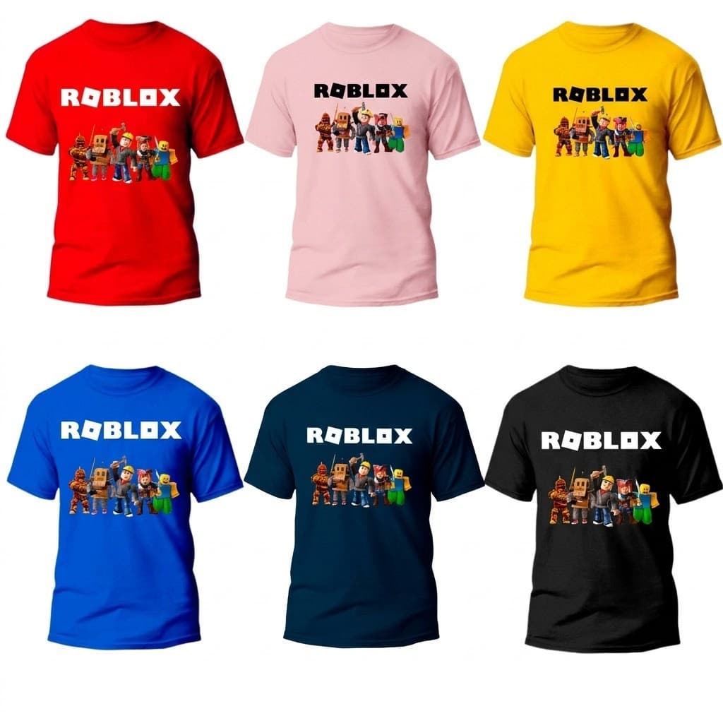Camiseta Infantil Juvenil Adulto Roblox Camisa 100% Algodão Promoção Festa Aniversário