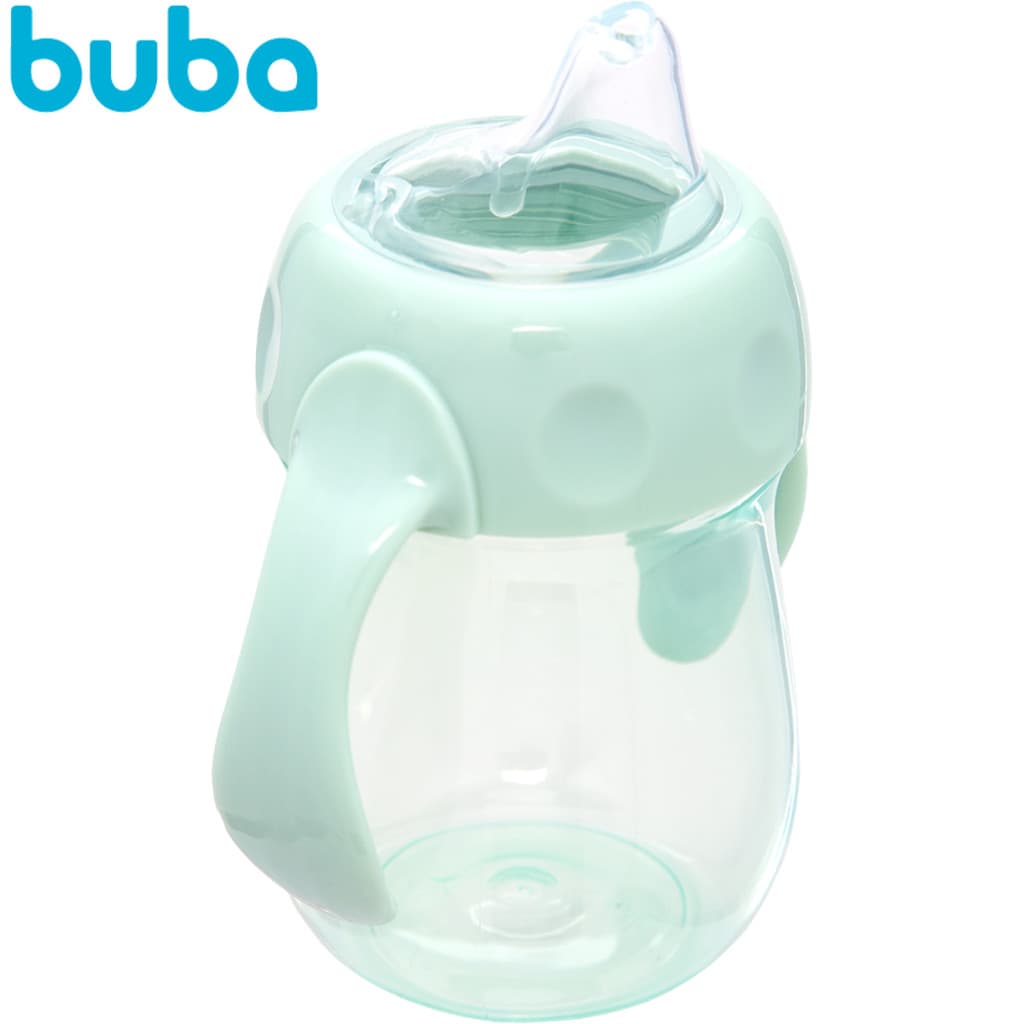 Copo Treinamento Unisex Verde Com Alça Buba 160ml Bico em Silicone Menino Menina  6+