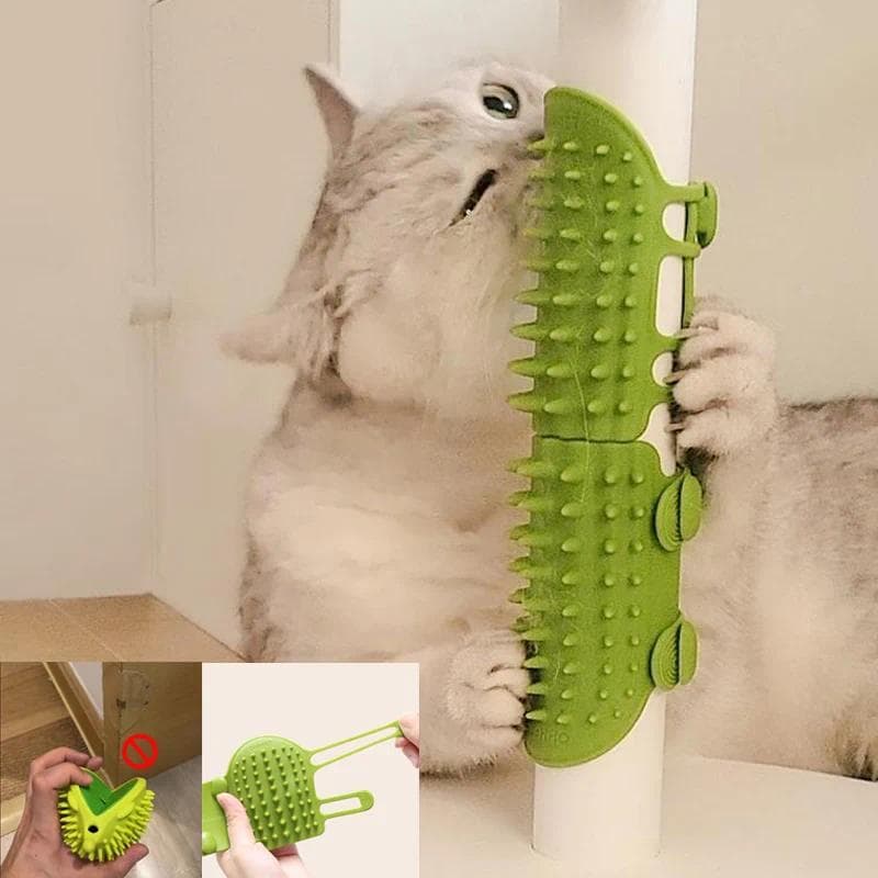 Escova de Massagem para Remoção de Pelos de Gato, Escova para Coçar e Esfregar Gatos, Escova de Higiene para Filhotes, E