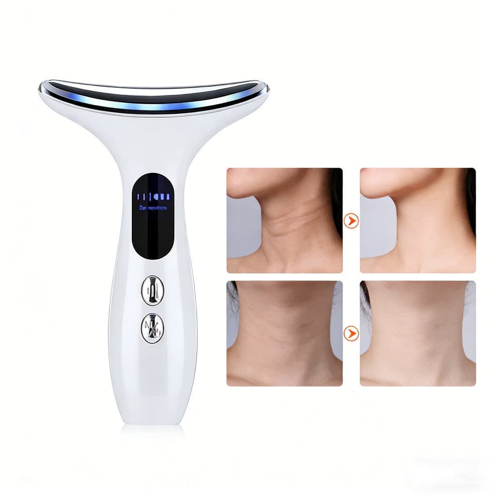 Massageador De Pele Firmeza Pescoço Led de 7 Modos Massageador Portátil Beleza para Rosto e Pescoço  VIVA