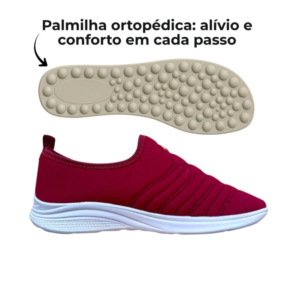 Tênis Casual Ortopédico com Palmilha Anatômica Super Conforto Uso Diário
