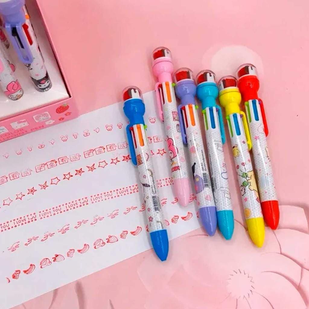 Caneta com carimbo Hello Kitty e Turma