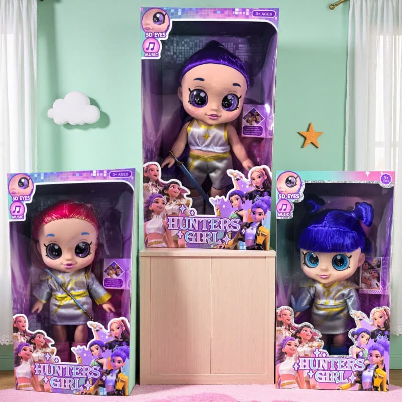K-POP Bruxa Caçadores Boneca Fofa 18cm5D Olhos Boneca de Vinil Estrela Perseguindo Boneca de Brinquedo de Menina
