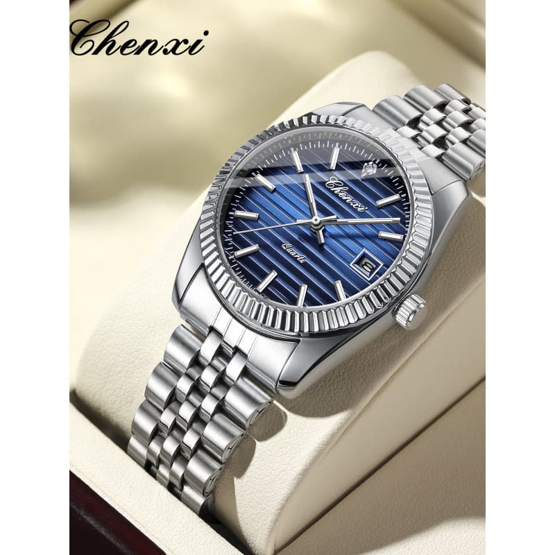 Chenxi relógio masculino moda negócios relógio de quartzo relógio masculino calendário luminoso à prova dwaterproof água