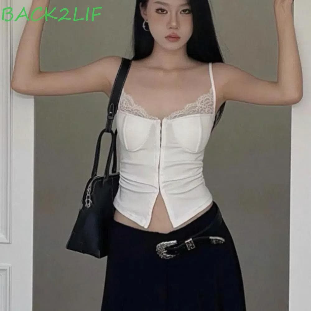 BACK2LIF Y2k Top Curto Fino , Colete De Renda Feminino Doce Desenho Animado , Camiseta Sem Mangas Com Almofadas