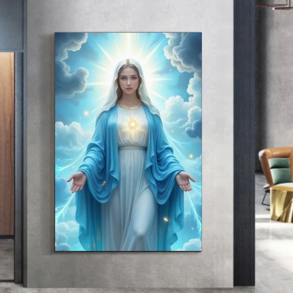 Quadro decorativo religioso Virgem Maria mãe de Jesus nosso senhor e salvador alta resolução 8k