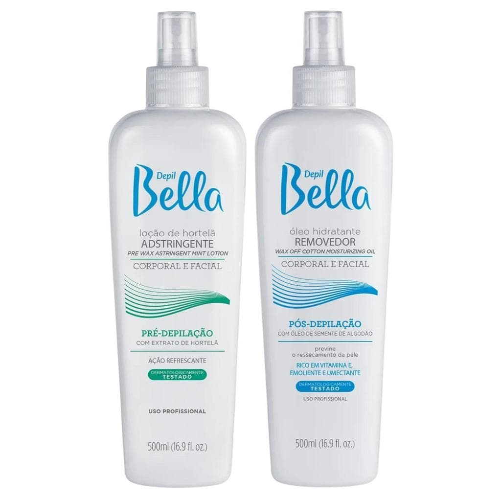 Kit Pré e Pós Depilação Adstringente + Removedor Depil Bella