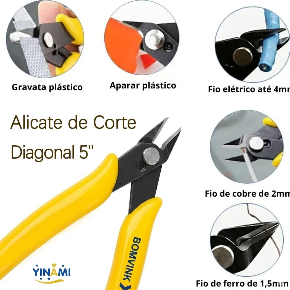 Alicate Corte Rente e Diagonal 5" Profissional AR-0100 para Reparos e Artesanato