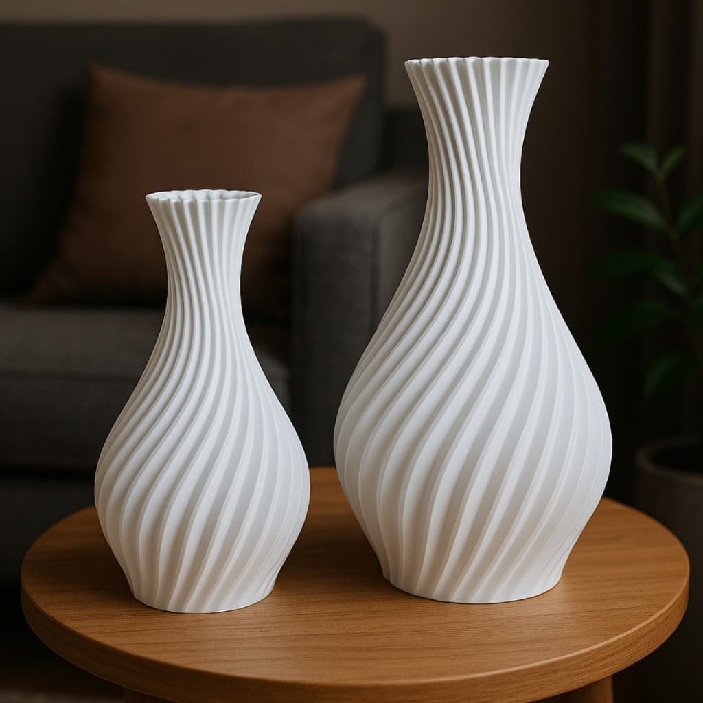 KIT 2 Vasos Resistentes Decorativos em Espiral l Luxuoso