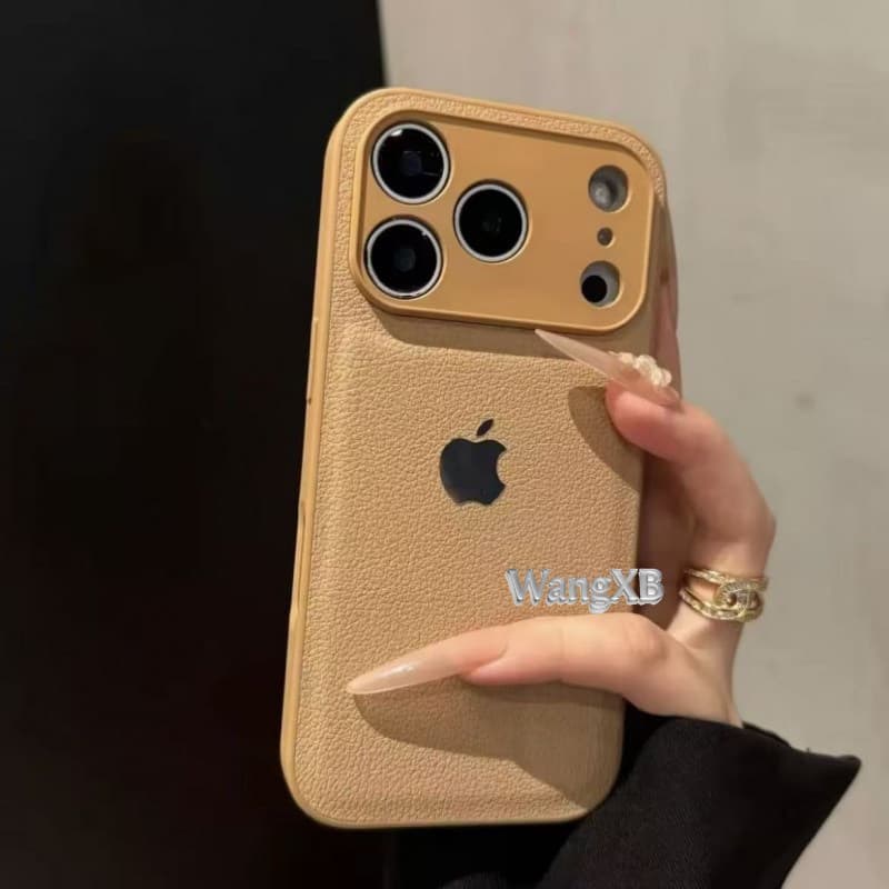 Capa Protetora Luxuosa Com Padrão De Couro Rígido Para iPhone 17 , 16 , 15 , 14 , 13 , 12 , 11 Pro Max-design Macio À Pr