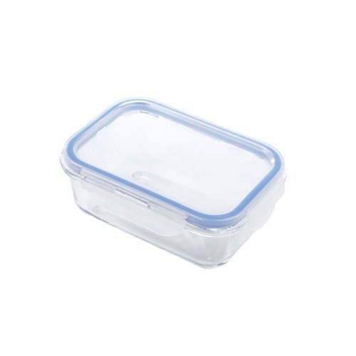 Pote Hermético Retangular Vidro Borossilicato Tampa Vedante 640ml Resistente Conservação