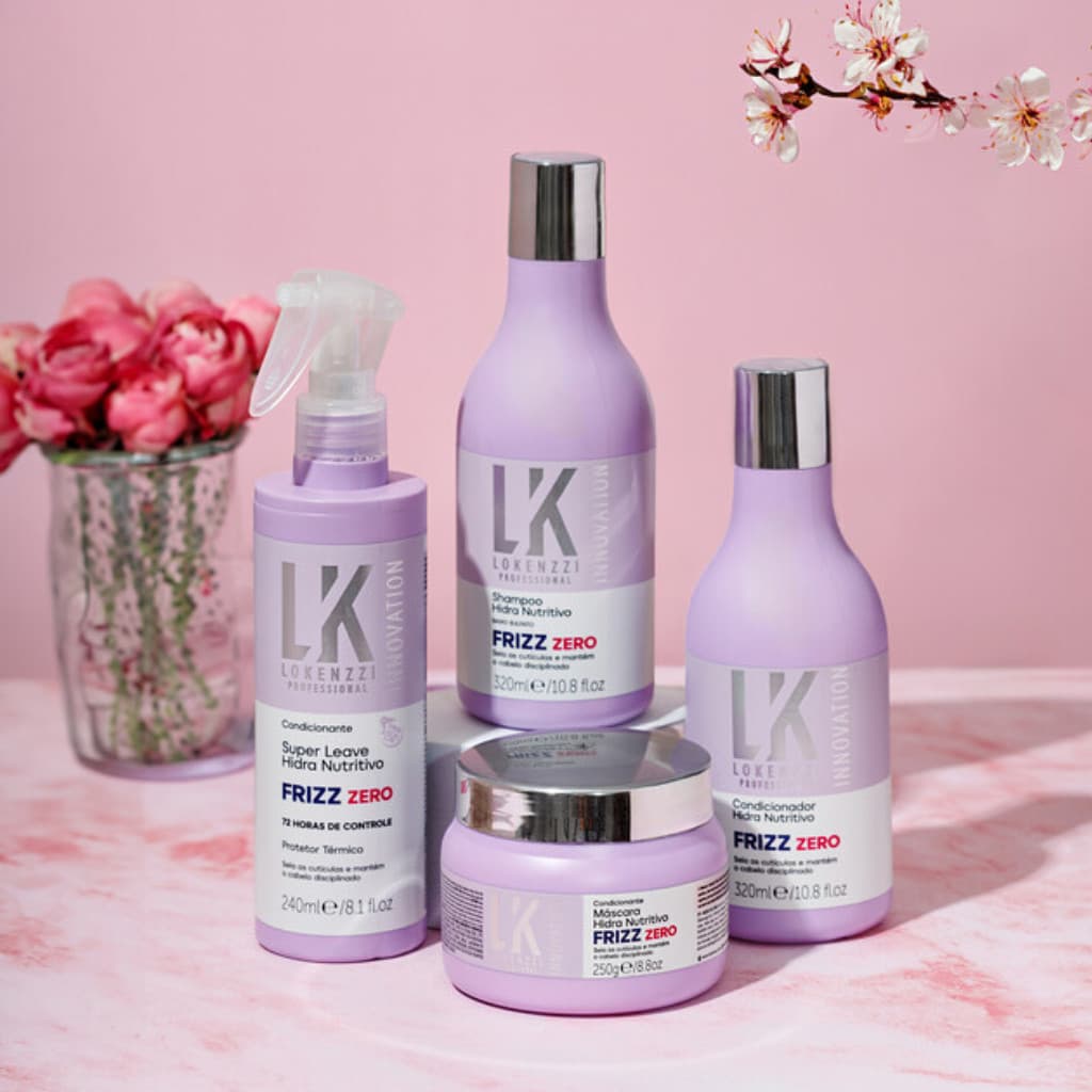 Press Kit Frizz Zero Lokenzzi Kit Capilar Anti Frizz Hidratação Profunda Nutrição Capilar Controle de Volume Brilho