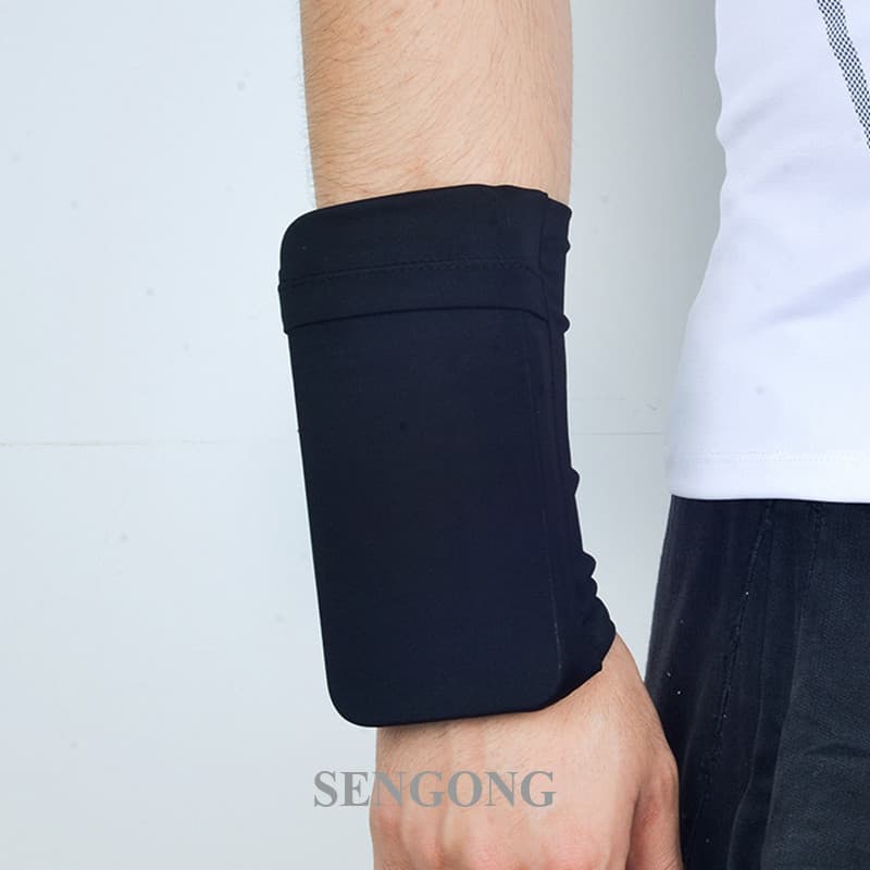 Shigong Portátil Esporte Braçadeira Correr Saco Pulseira Carteira De Pulso Bolsa Para Telefone Chave Cartão Sweatband Gi