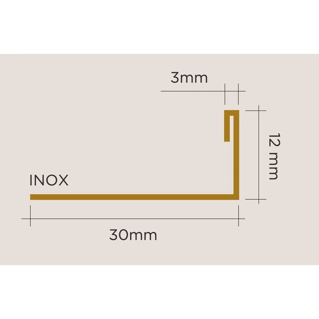 Filete Inox Brilhante Aço 304 para Porcelanato Ravena 1M