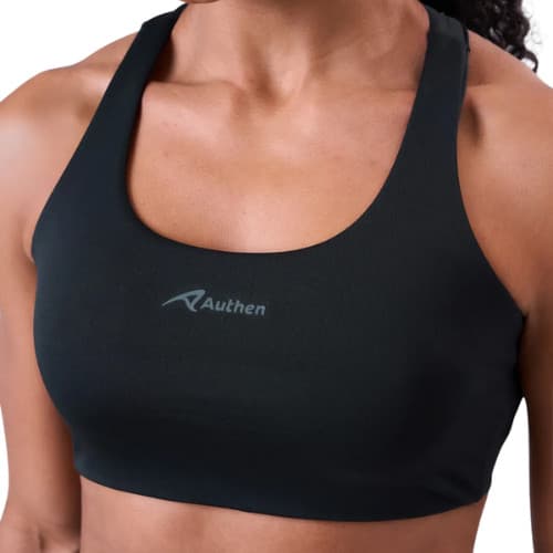Top Feminino Corrida Nadador Authen Sem Bojo Confortável Academia Fitness Preto