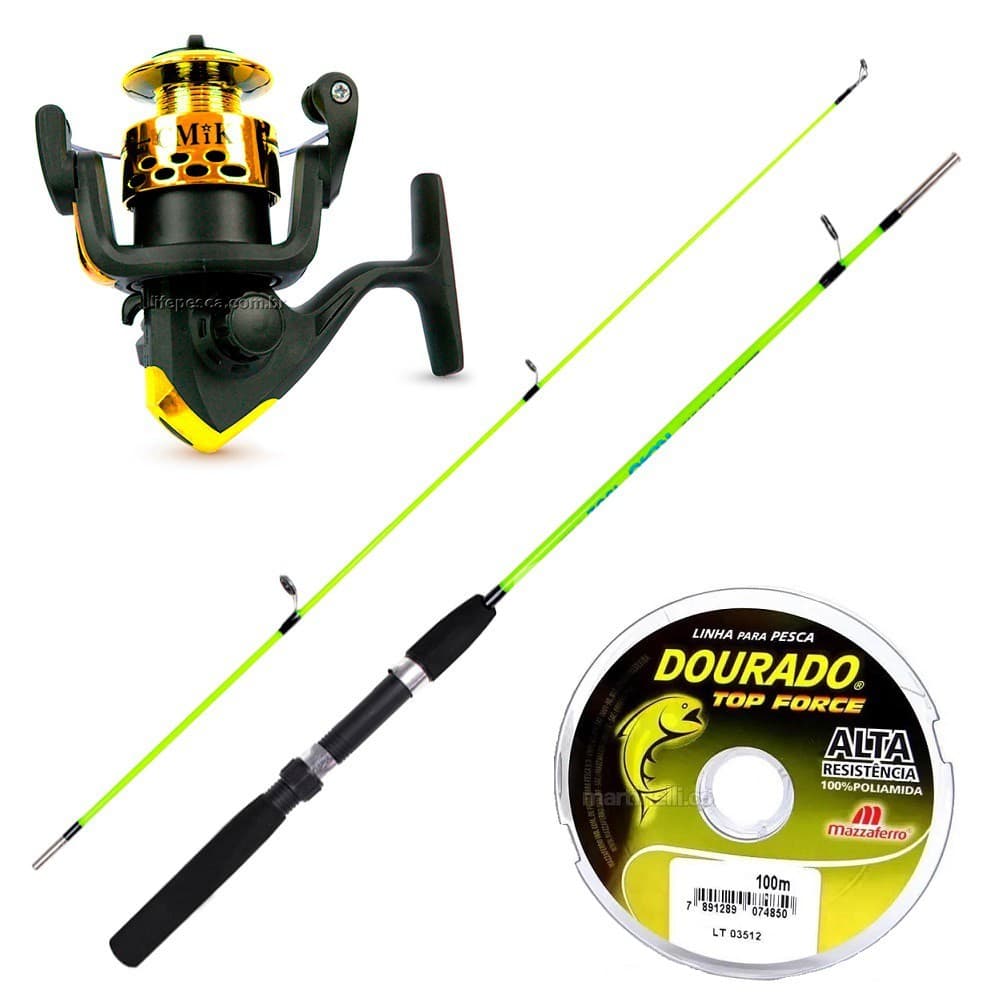 Kit de Pesca Vara e Molinete C/ Linha de Pesca (Ref. 06)