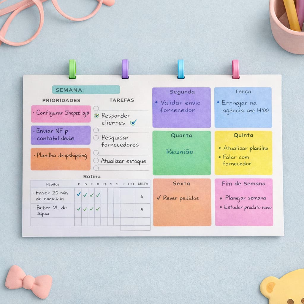 PLANNER Inteligente Semanal/Diário 50 Folhas semanas Não Datado A5 para Organização Pessoal, Estudos Tarefas Metas 2026