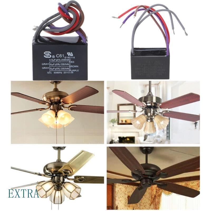 Capacitor Ventilador Teto EXT CBB61 4 5 + 6 + 5UF 6UF 5 + 2 Fios