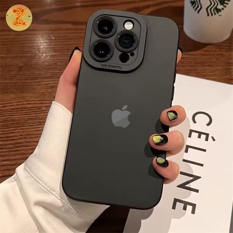 Capa Macia Para iPhone 17 Pro Max Air 16 15 14 13 12 11 XS XR 7 8 Plus Silicone Metal Apple Logotipo ZBCase